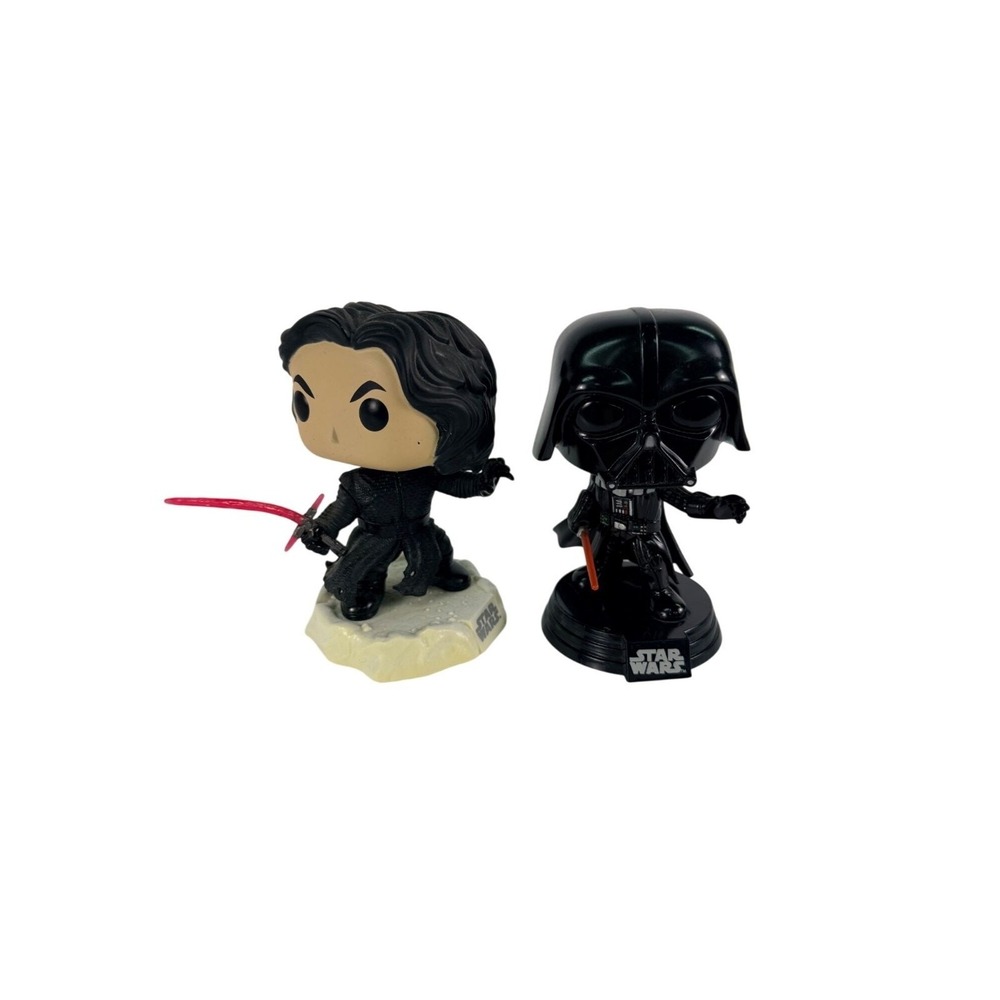 Star Wars Funko Pop Kylo Ren & Darth Vader Bobbleheads Figures Lot of 2 OOB